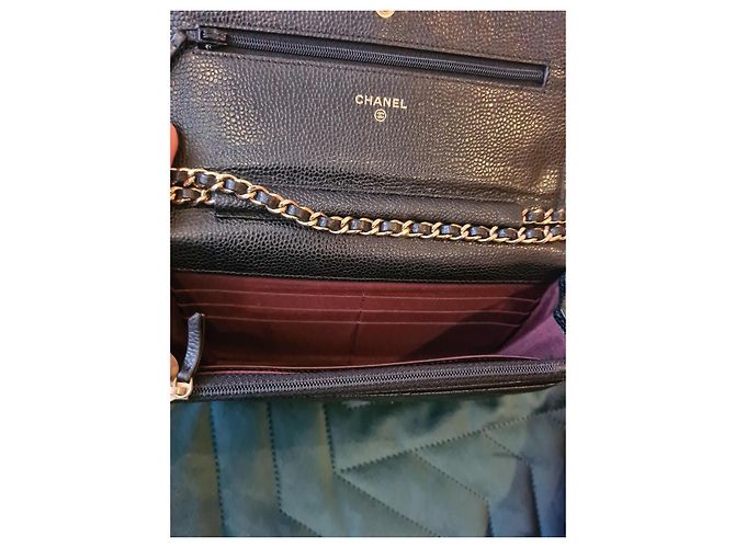 Cartera de cadena caviar de Chanel Negro - vista 8
