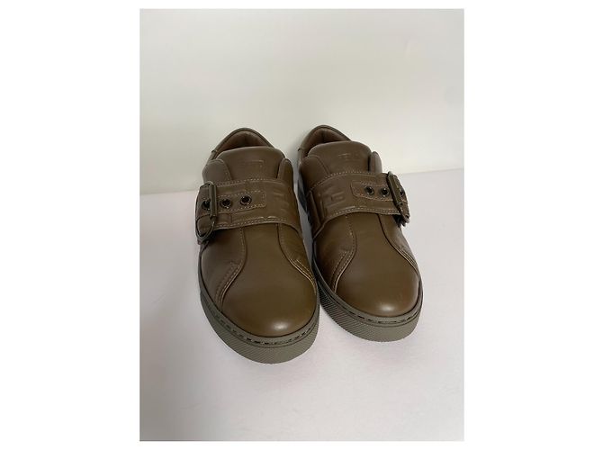 Fendi Sneaker aus Leder Khaki - Ansicht 3