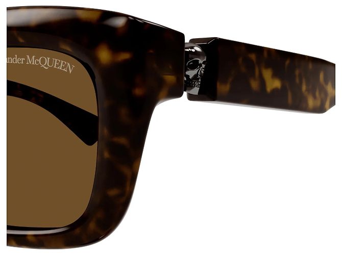 Occhiali da sole in tartaruga scura Alexander McQueen Marrone - vista 4