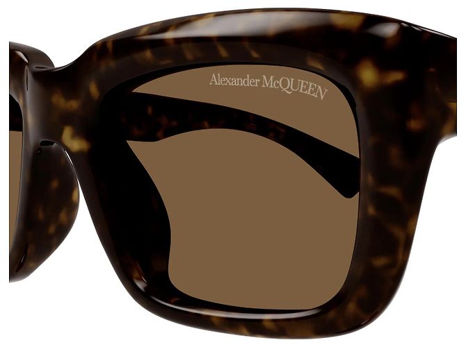 Occhiali da sole in tartaruga scura Alexander McQueen Marrone - vista 5