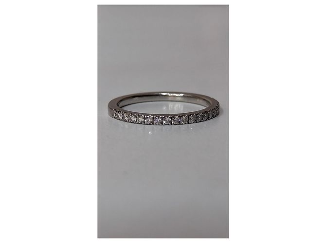 De Beers DB Classic Half Diamond Band Ring aus Platin Silber - Ansicht 4