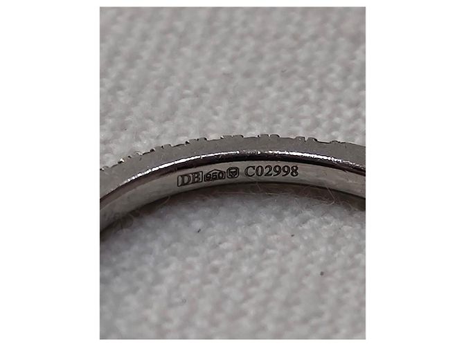 De Beers DB Classic Half Diamond Band Ring aus Platin Silber - Ansicht 5