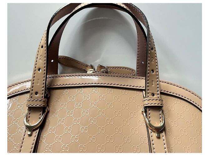 Microguccissima Dôme aus beigem Lackleder - Ansicht 9