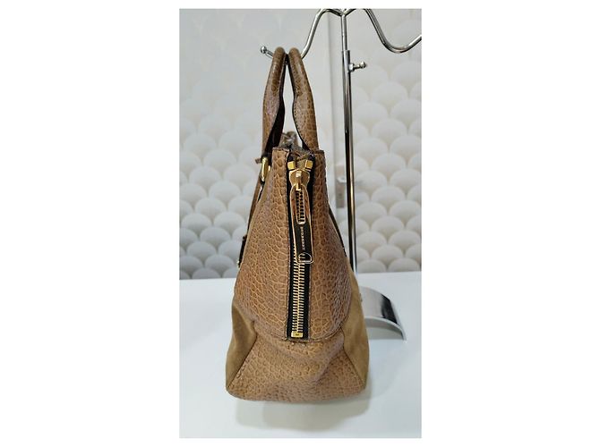 Bolsa Burberry Calaghan de couro e camurça camel Bege - vista 9