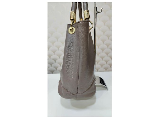 French Flair Borsa a secchiello Lancel in pelle grana taupe - vista 10