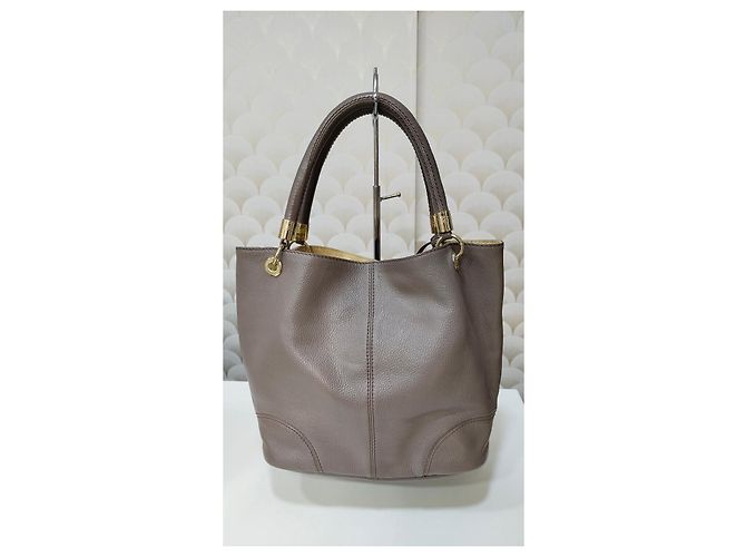 French Flair Borsa a secchiello Lancel in pelle grana taupe - vista 4