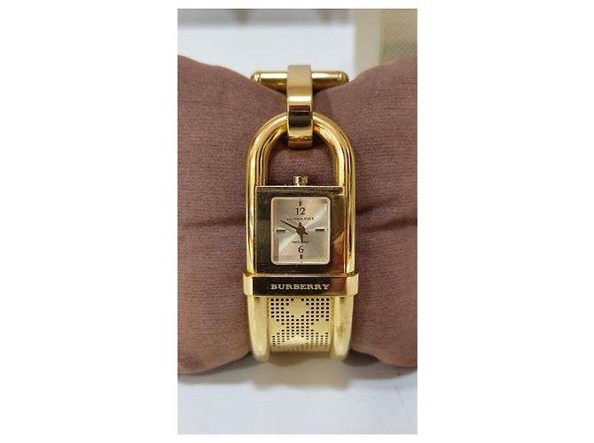 Montre Burberry Padlock plaquée or Doré - vue 2