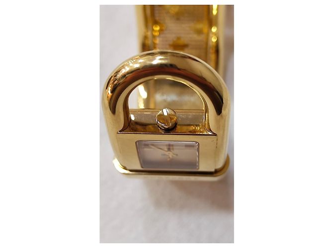 Montre Burberry Padlock plaquée or Doré - vue 3