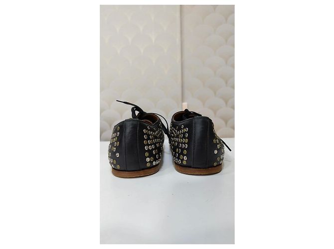 Derbies Saint Laurent com studs em couro preto - vista 4