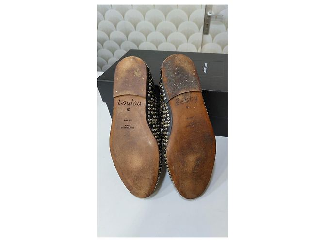 Derbies Saint Laurent com studs em couro preto - vista 8