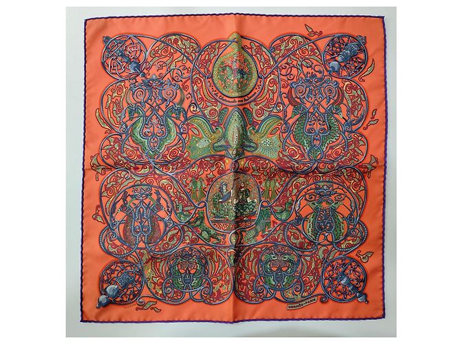 Hermès Gavroche 45 Seidentuch Orange - Ansicht 11