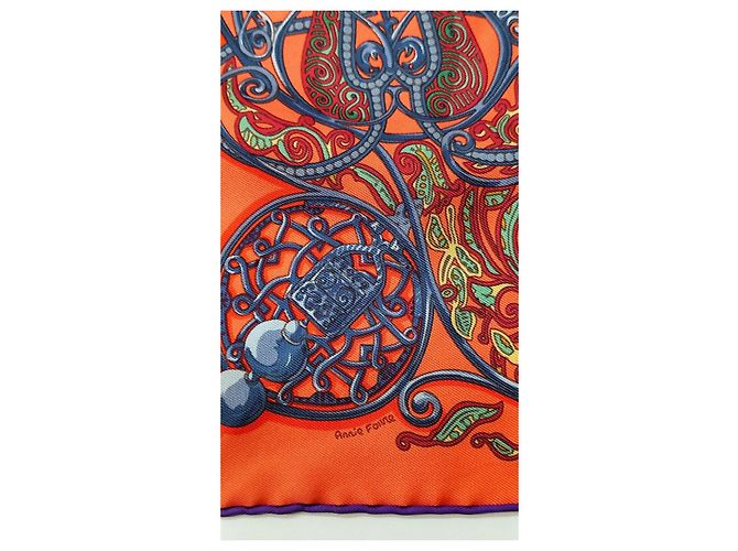 Hermès Gavroche 45 Seidentuch Orange - Ansicht 2
