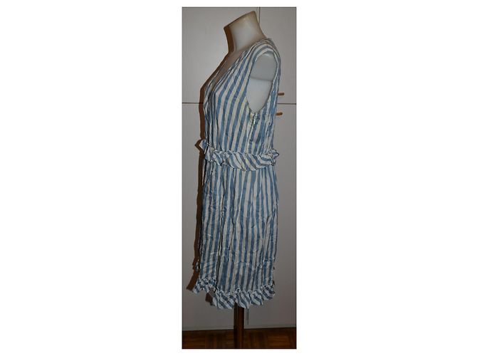 Vestido Love Moschino Blanco Turquesa Seda Algodón - vista 2