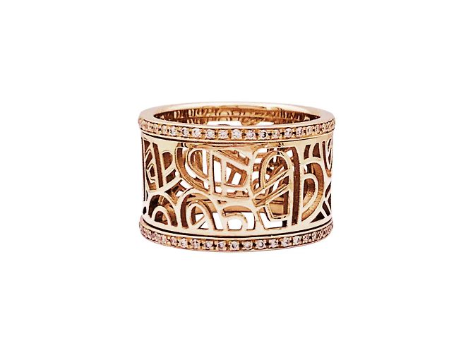 Poiray Ring, "Fil Herz", Roségold und Diamanten. - Ansicht 2