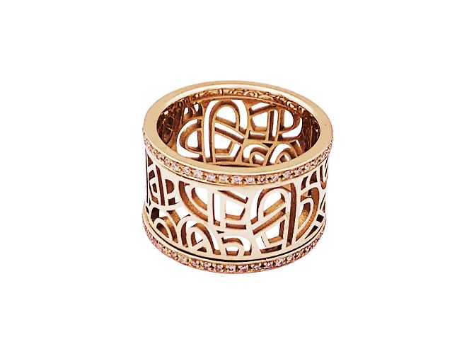 Poiray Ring, "Fil Herz", Roségold und Diamanten. - Ansicht 3