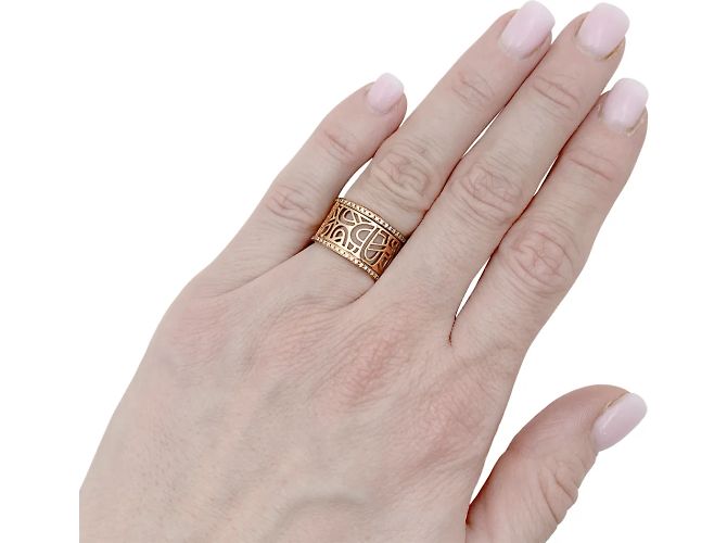 Poiray Ring, "Fil Herz", Roségold und Diamanten. - Ansicht 4