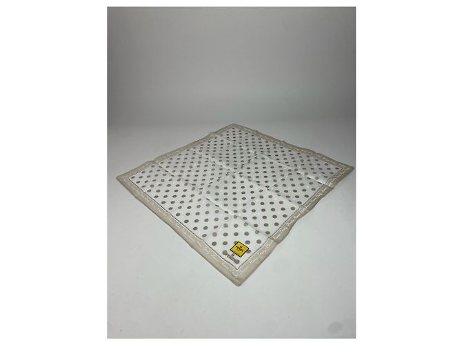 Vintage Fendi Polka-Dot Monogramm Schal Weiß Grau - Ansicht 4