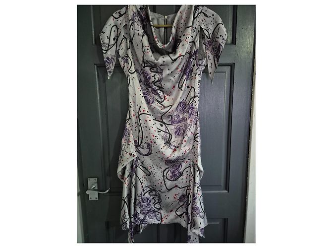Vestido Alexander McQueen de seda plateada Plata - vista 2