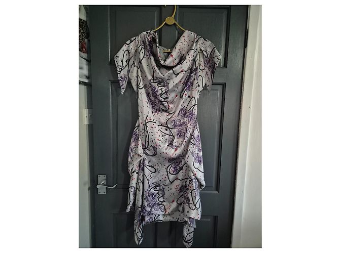 Vestido Alexander McQueen de seda plateada Plata - vista 5