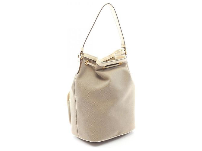 Borsa a mano in jacquard con logo Prada Bianco Beige - vista 2