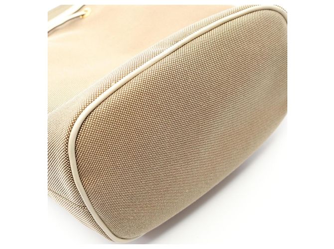 Borsa a mano in jacquard con logo Prada Bianco Beige - vista 5