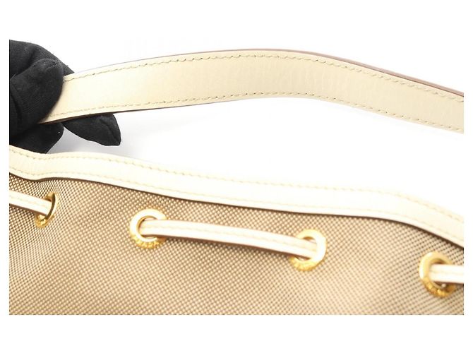 Borsa a mano in jacquard con logo Prada Bianco Beige - vista 6