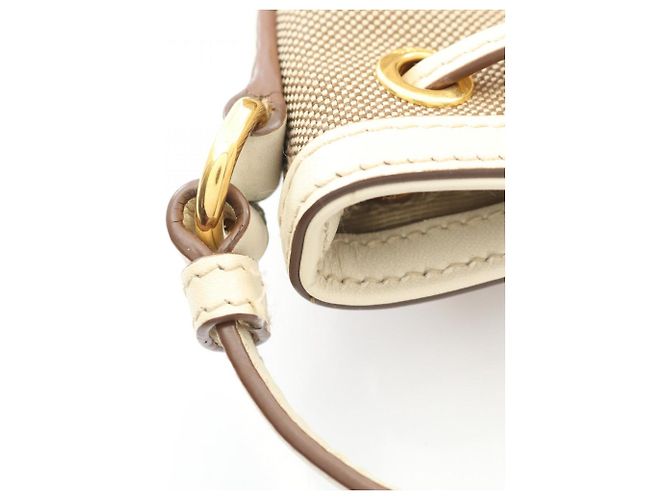 Borsa a mano in jacquard con logo Prada Bianco Beige - vista 8