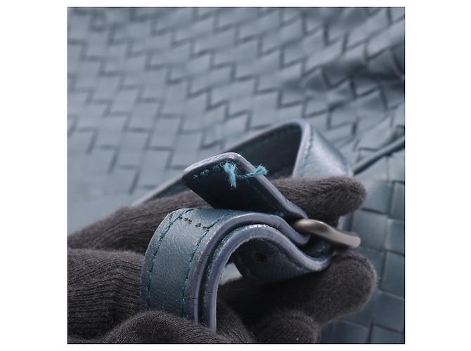 Borsa in pelle Intrecciato di Bottega Veneta Blu navy - vista 10