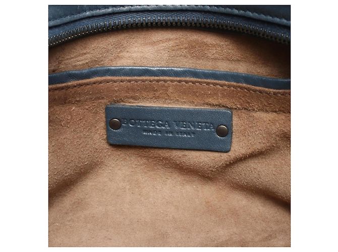 Borsa in pelle Intrecciato di Bottega Veneta Blu navy - vista 3