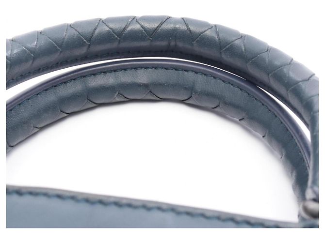Borsa in pelle Intrecciato di Bottega Veneta Blu navy - vista 7