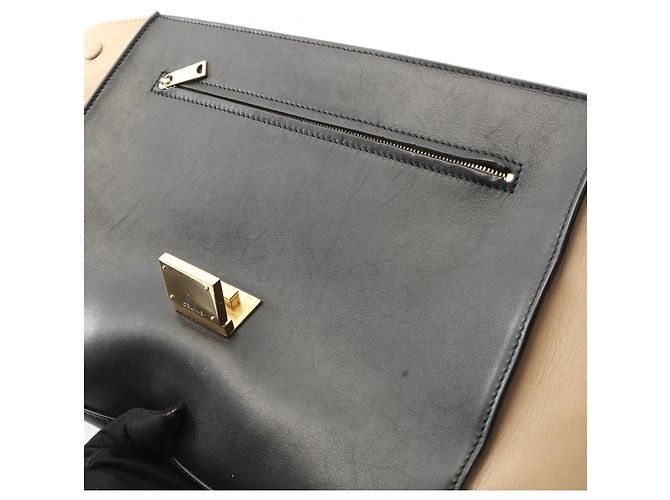 Céline Celine Trapeze Medium Handtasche Schwarz Blau Beige - Ansicht 10