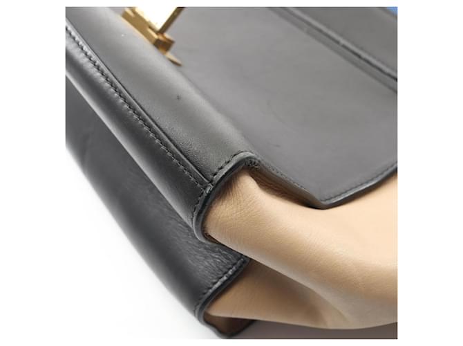 Céline Celine Trapeze Medium Handtasche Schwarz Blau Beige - Ansicht 11