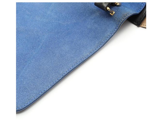 Céline Celine Trapeze Medium Handtasche Schwarz Blau Beige - Ansicht 8