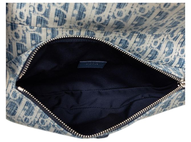 Oblique Borsa a tracolla Dior in tela obliqua Kasuri blu - vista 4