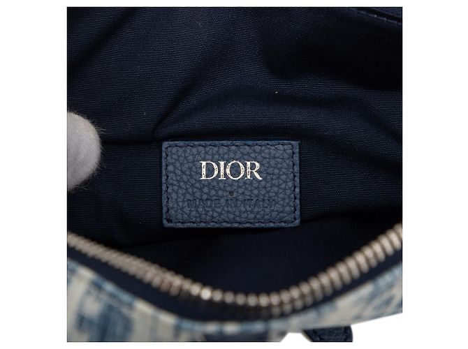 Oblique Borsa a tracolla Dior in tela obliqua Kasuri blu - vista 5
