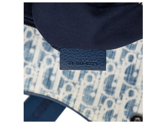 Oblique Borsa a tracolla Dior in tela obliqua Kasuri blu - vista 6
