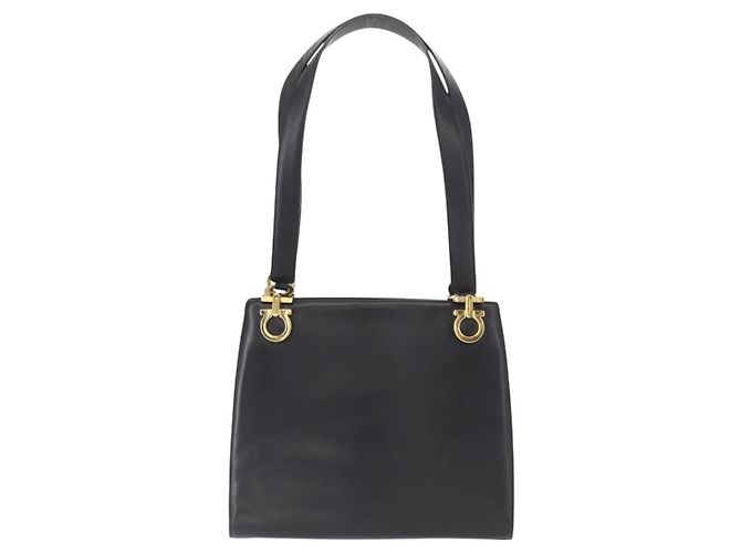 Borsa a Spalla Gancini in Pelle Salvatore Ferragamo Nero - vista 2