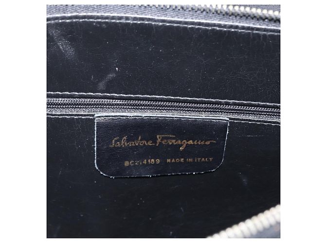 Borsa a Spalla Gancini in Pelle Salvatore Ferragamo Nero - vista 6
