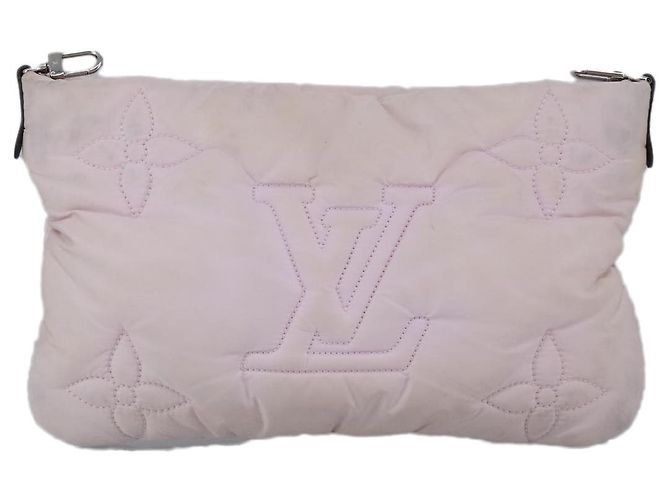 Louis Vuitton Maxi Multi Pochette Accessori Monogramma in Nylon Econyl Trapuntato Rosa - vista 2