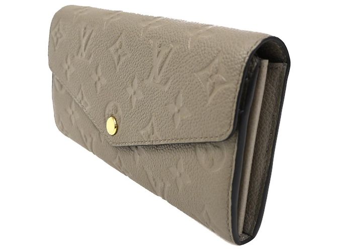 Portafoglio Sarah Louis Vuitton Monogram Empreinte Beige - vista 3