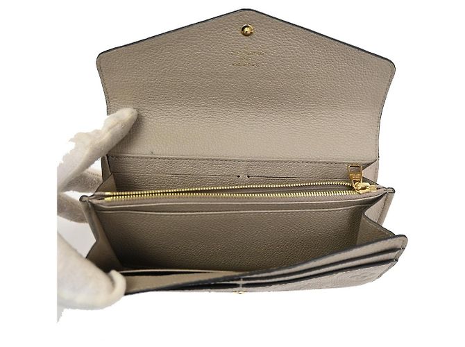 Portafoglio Sarah Louis Vuitton Monogram Empreinte Beige - vista 5