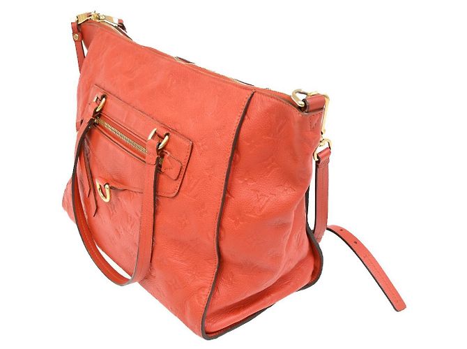 Borsa Lumineuse in pelle Monogram Empreinte PM Louis Vuitton Rosso - vista 3