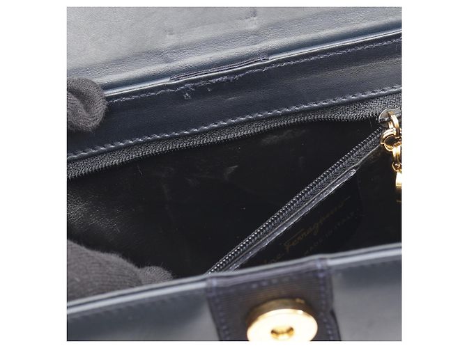 Borsa a Spalla Vara Ribbon di Salvatore Ferragamo Blu navy - vista 6