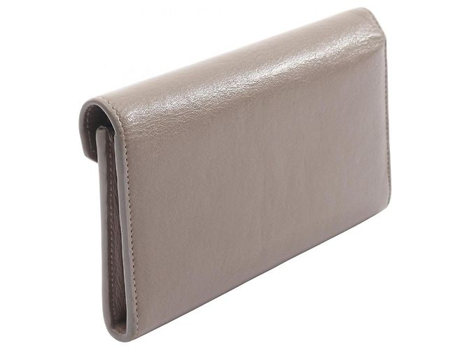 Balenciaga graue Leder Langbörse Braun - Ansicht 2