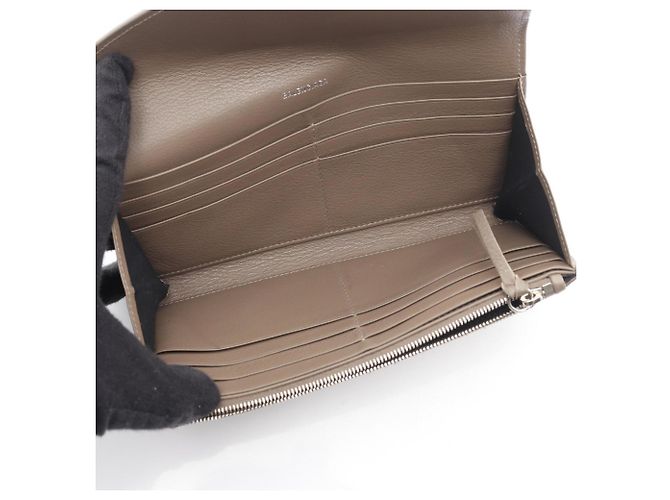 Balenciaga graue Leder Langbörse Braun - Ansicht 3