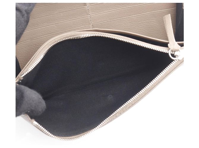 Balenciaga graue Leder Langbörse Braun - Ansicht 4