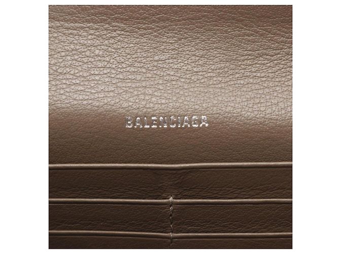 Balenciaga graue Leder Langbörse Braun - Ansicht 5