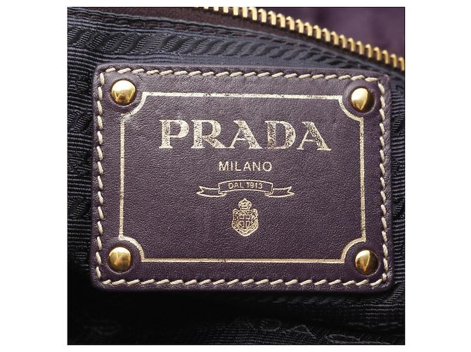 Bolso de mano de nylon jacquard Prada en marrón y púrpura - vista 4