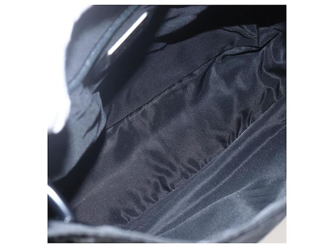 Borsa a Spalla con Catena Prada Tessuto Media Nero - vista 5