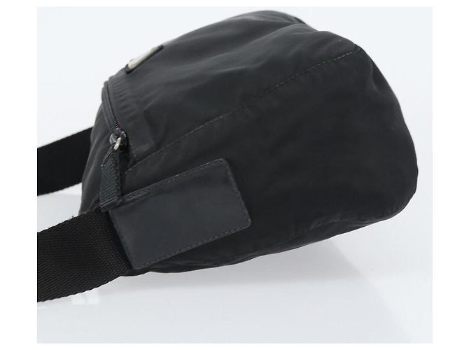 Borsa messenger con zip frontale Prada Tessuto media Nero - vista 4